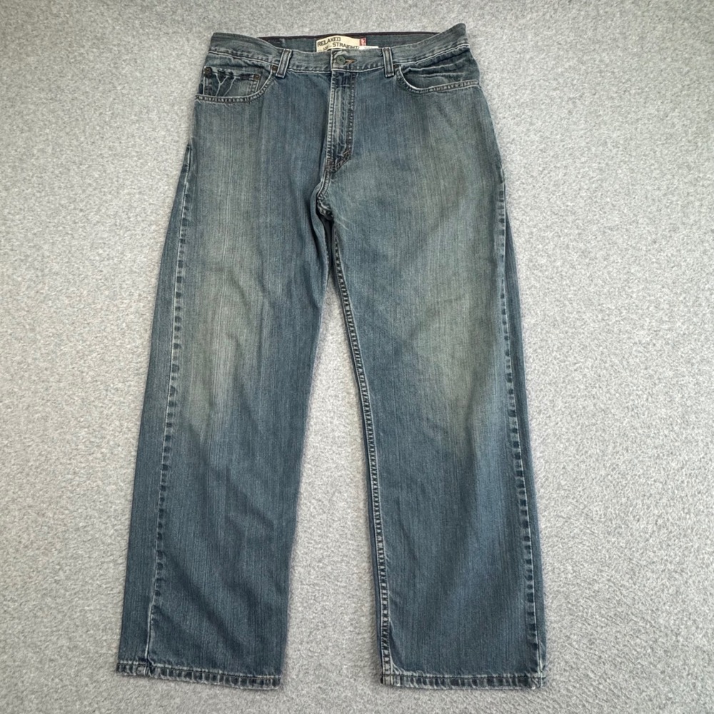 Levi's 559 Relaxed Straight Leg Jeans Medium Wash Blue 34x30 Vintage Y2K Denim